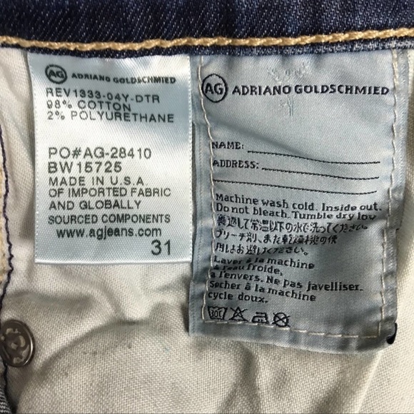 AG Adriano Goldschmied The Stilt Roll Up Distressed Busted Knee 31 - Picture 3 of 8